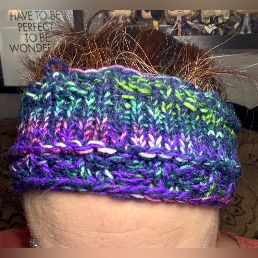 Hand Knit Wool Ear Warmer Headband | OOAK | Boho Winter Cozy